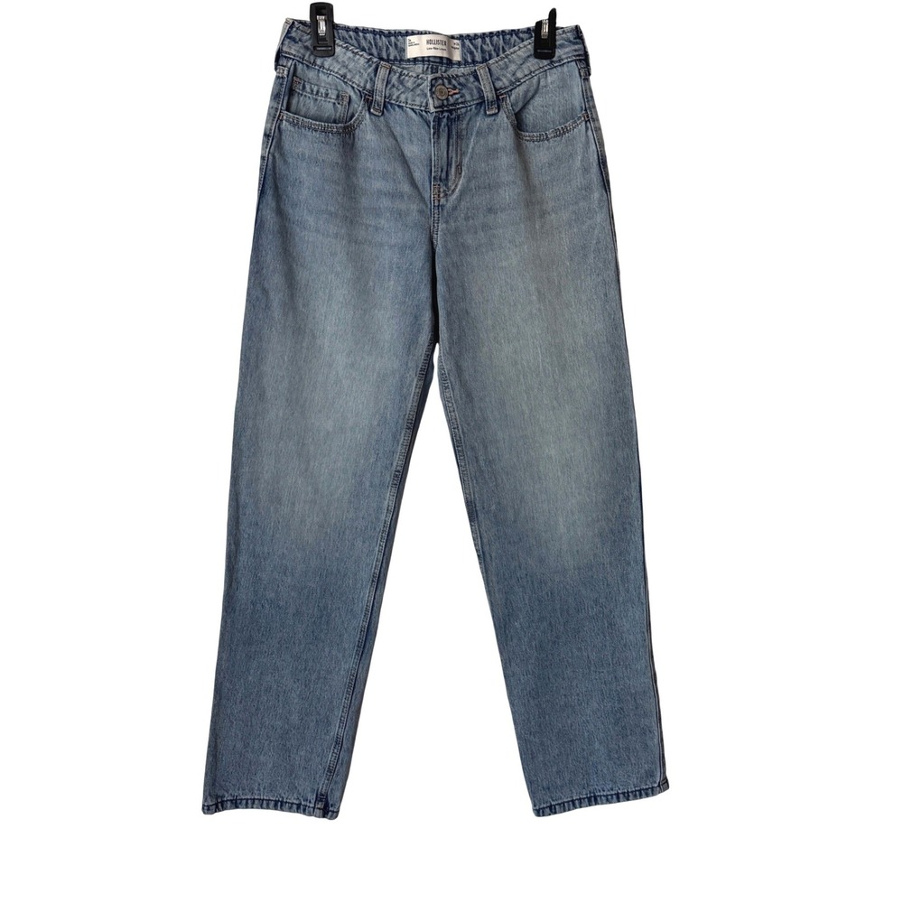 Hollister Low-Rise Loose Jeans Womens 2R W26 Blue Pocket